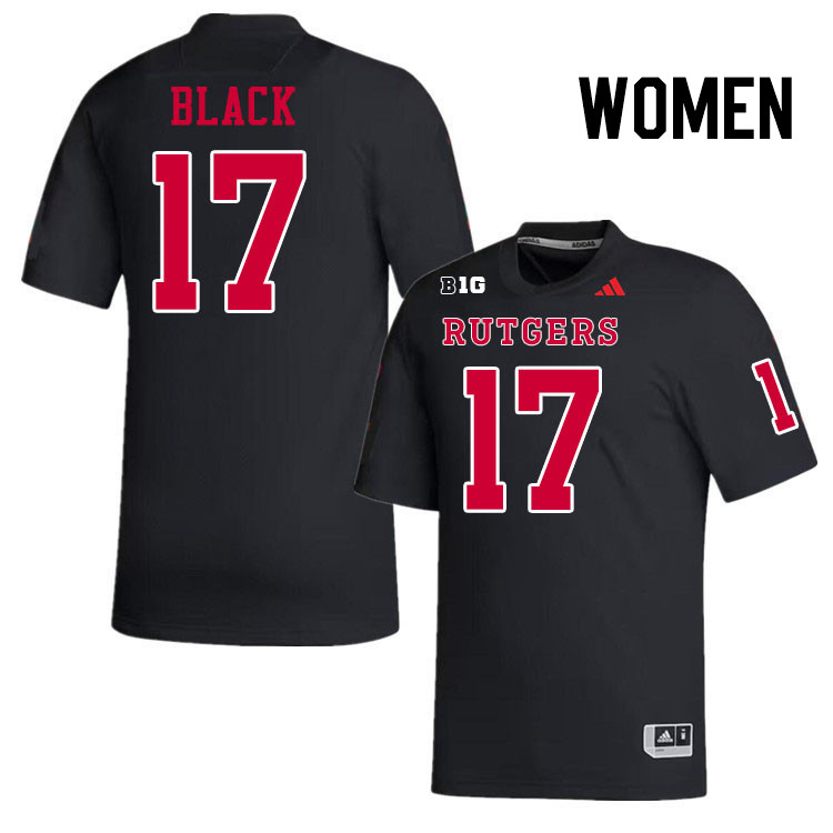 Women #17 Ben Black Rutgers Scarlet Knights 2024 College Football Jerseys Stitched-Black